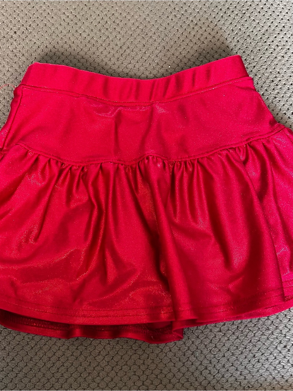 Girls' Metallic Red Athletic Skort with Built-In Shorts